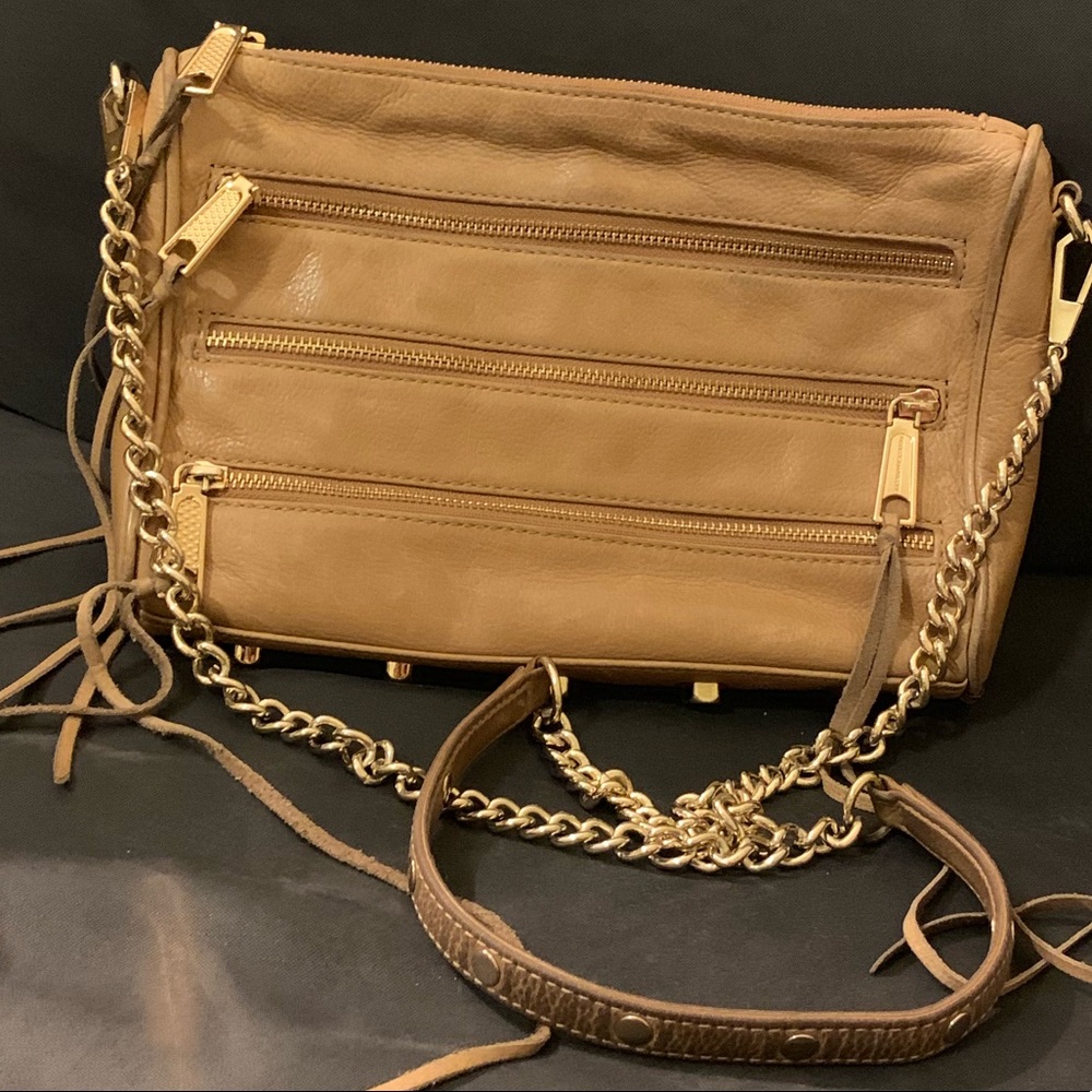 REBECCA MINKOFF Pink 5 Zip Crossbody Leather Bag